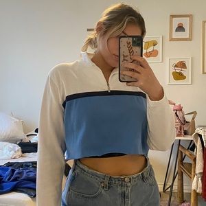 Vintage half zip crop top